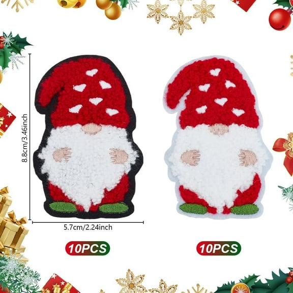 20pcs Christmas Embroidered Patches Christmas Iron on Patches Patches Applique for Clothing Backpack Craft Sweater Stocking Decoration and Christmas Gifts