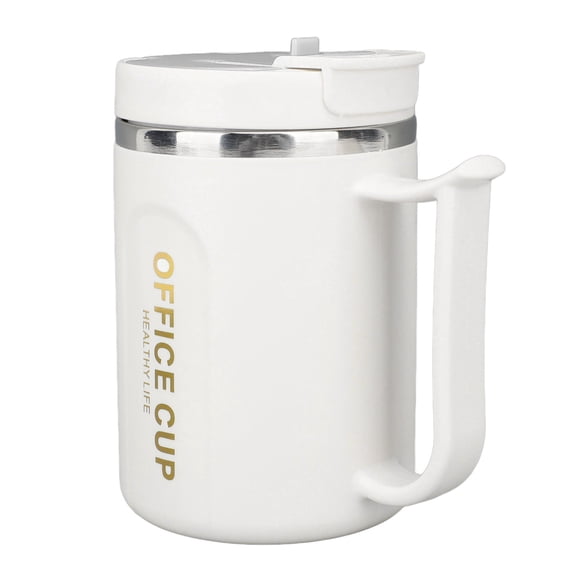 Insulated Stainless Steel Coffee Mug with Handle and Spill Proof Lid, Double Wall Anti Scalding Thermal Cup for Hot Cold Drinks, 16.9 oz / 500 ml