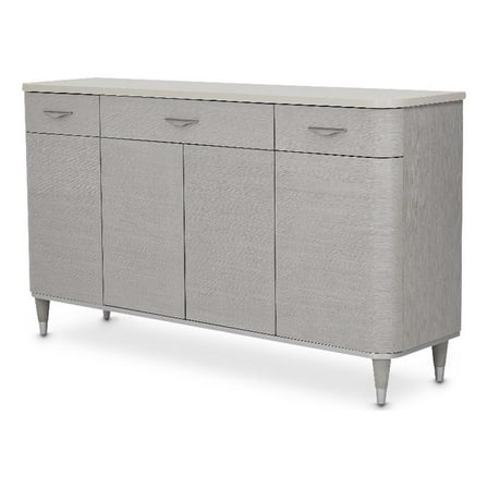Michael Amini Eclipse Poplar Wood Sideboard in Moonlight Gray