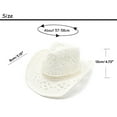 thumbnail image 3 of COMEET cowboy hat, Hollow Out Hat for Women Pearls Cowgirl Straw Hat Wedding Party Props Bachelorette Party Hat for Female, 3 of 20