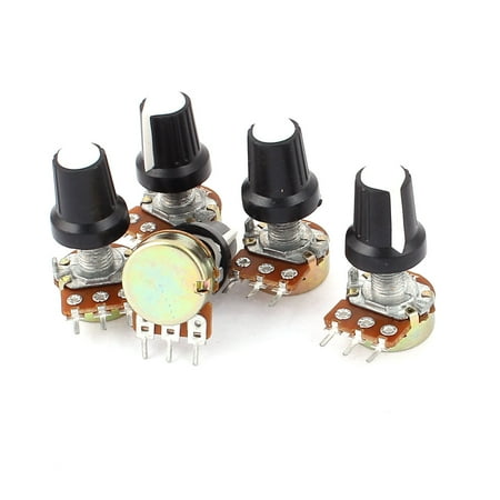 5pcs 5K OHM 3 Terminal Linear Taper Rotary Volume B Type Potentiometer Pot White
