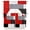 Black Red Gray, variant on Orange Grey Geometric Swag Valances for Windows, Modern Black White Abstract Art Kitchen Valance Rod Pocket Window Treatment, Bathroom Swag Curtain Panel for Living Room, 56 x 36 inch