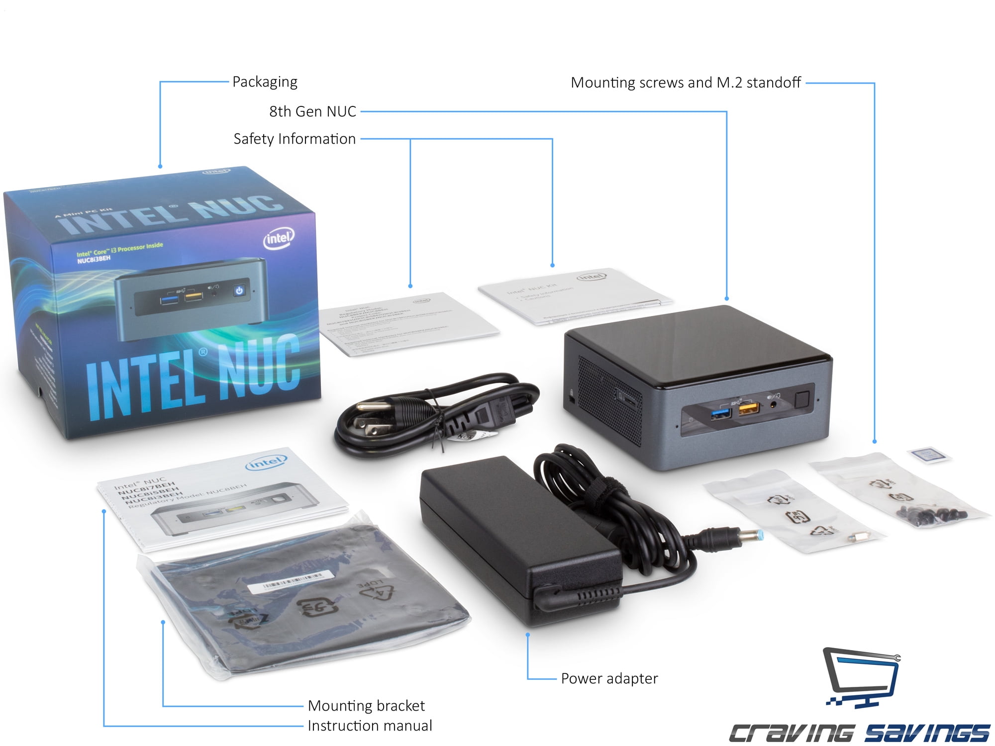 NUC8i3BEH Unboxing Mini PC Core Intel NUC Kit NUC8i3BEH Core i3
