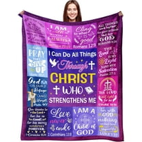 Christian Gifts for Women Inspirational Religious Blanket Bible Verse Prayer Flannel Throw Blanket Catholic Spiritual Faith Ultra Soft Healing Blanket 50"X 40"
