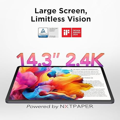 TCL NXTPAPER 14 Android Tablet, 14.3" Paper-Like Display Drawing Pad, Digital Notebook & Musician Tablet with 4096-Level Stylus & Flip Case, 8+8GB RAM, 256GB Storage, Gray
