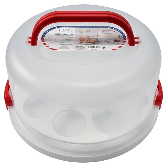 Cook with Color Round Cupcake & Cake Carrier with Secure Locking Lid and Handle, Travel Storage Box