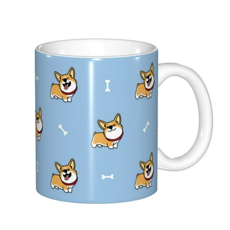 

Zeuib Cute Cartoon Corgi Ceramic Coffee Mug with Large Handle，Modern Reactive Glaze Dishwasher & Microwave Safe – Perfect for Home Office Café Gift-Ready