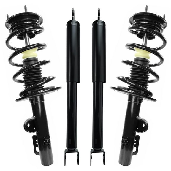 Detroit Axle - Front Struts Rear Shock Absorbers for Ford 2009 Flex, 2 Complete Struts with Coil Spring 2 Shock Absorbers Assembly Replacement Suspension Kit