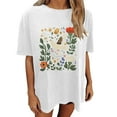 thumbnail image 2 of Njoeus Womens Summer Tops Shirts for Women Oversized Tshirts for Women Summer Floral Printed T Shirt Cute Flower Graphic Tees for Women Girls Loose Fitted Crew Neck Short Sleeve Casual Tunic Tops S-Xx, 2 of 5