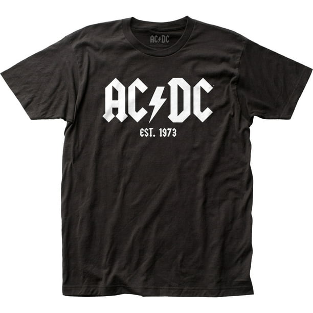 AC/DC Est. 1973 Groupe de Rock Groupe de Musique Logo Adulte Jersey Ajusté T-Shirt Tee
