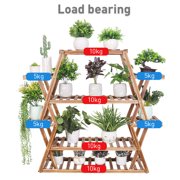 Large Pine Wood Plant Stand Indoor Outdoor Garden Flower Shelf 8 Tiers for Multiple Pots