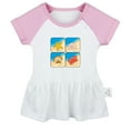 thumbnail image 1 of Nature Beach Pattern Dresses For Baby, Newborn Babies Skirts, Infant Princess Dress, 0-24M Kids Graphic Clothes (Pink Raglan Dresses, 6-12 Months), 1 of 4