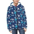 thumbnail image 5 of Xoenoiee Outer Space Satellite Spaceship Print Kids Zip Up Hoodie for Girls Boys 11-13 Years Fall Outfits Hooded Jacket with Pocket Teens Youth Athletic Hoodies Long Sleeve Casual Coat Top, 5 of 7