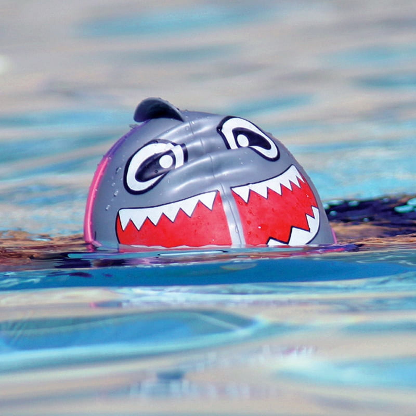 FINIS Animal Heads Kids Swim Cap In Shark, One Size
