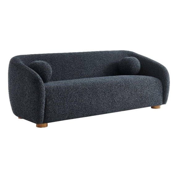Maklaine Contemporary Upholstered 85" Chenille Fabric Sofa in Navy