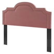 Headboard, Nailhead, King California Size, Pink, Velvet, Modern Contemporary, Mid Century Bedroom Master Guest Suite Room
