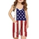 thumbnail image 1 of Odeerbi 5-14 Años Niñas Verano Mono Día de La Independencia Impresión Camisola Romper Casual Sin Mangas Correa Combinados Pantalones Cortos Con Bolsillos, 1 of 5