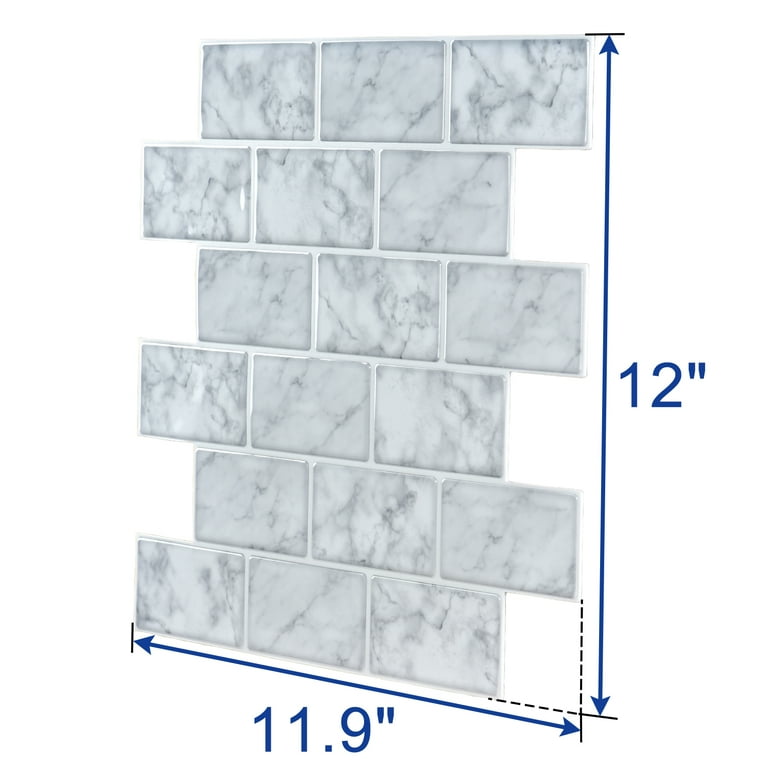 Long King Tile 12x12 Peel and Stick Backsplash Tile Removable Subway  Self-Adhesive Kitchen Backsplash Thicker Design(10-Pack)