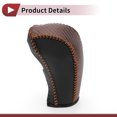 thumbnail image 4 of Ofertas Únicas 1 Pc Cubierta de Pomo de Cambio de Marcha para Chevrolet Cruze 2011-2015 Protector de Mango de Cambio Marrón Fibra de Carbono Negro, Marrón Cuero Sintético, 4 of 6
