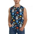 thumbnail image 3 of Uemuo Space Dog Pattern Men's Sleeveless T-Shirt,Muscle Athletic Tank Top, Moisture-wicking Quick-dry Breathable Classic Tee Top for Gym Run Outdoor Sports-Large, 3 of 8