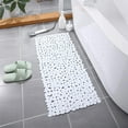 thumbnail image 4 of Mecorevxz Bath Shower Mat Non Slip: Extra Large Pebble Bathtub mat for Families, Anti Slip Shower Matt with Drain Holes Suction Cups Tub Mat - 34.64X15.74 Inch White, 4 of 9