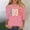 Pink, variant on HOMBOM 3/4 Sleeve T-Shirts for Women Graphic Tees Summer Crew Neck Blue Graphic Retro 1996 Print Ladies Tops Lightweight