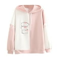 thumbnail image 2 of Pink Sweatshirt for Women Fashion Women Casual Print Long Sleeve Splice Patchwork Sweatshirt Tops Women Fall Clothes, 2 of 2