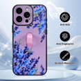 thumbnail image 4 of Gukalong Funda Para Teléfono Para Iphone 16 Pro Max 6.9 Pulgadas Lavanda Púrpura Flores Florales Cubierta Delgada Del Teléfono Con Soporte De Correa Resistente A Prueba De Golpes Funda Protectora Anti, 4 of 5
