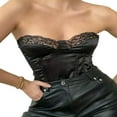 thumbnail image 1 of Women Strapless Off-Shoulder Lace Trim V-Neck Wild Tube Tops, 1 of 6