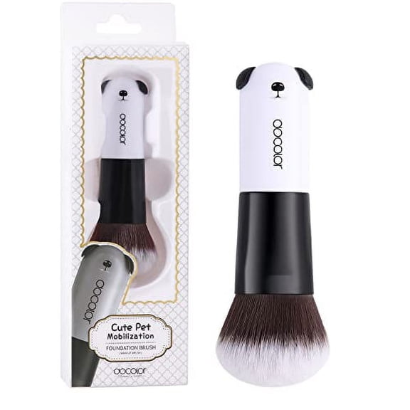 Docolor Foundation Brush Cartoon Face Kabuki Premium Synthetic Hairs Professional for Liquid, Blending, Cream, Powder,Blush Buffing Stippling Face Makeup Tools, White PANDA Foundation Brush