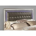 thumbnail image 3 of Silver Color Contemporary Style California King Size Bed 1p Bedframe Bedroom Furniture Button Tufted Headboard W LED Mirror Trim, 3 of 9