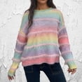 thumbnail image 2 of Sevevn Women's Sweaters Casual Long Sleeve Crewneck Color Block Patchwork Pullover Knit Sweater Tops, 2 of 3