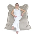 thumbnail image 2 of Lotus Lounge Chair Large Velvet Rectangular Bean Bag Cover - 78" - Ivory, 2 of 4