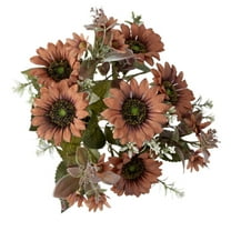 Sun Bouquet Dark Brown, Artificial Flowers Gardening Home Decoration Artificial Flowers Artificial Sunflowers Event Decoration Hand Bouquets, 1 Sunflower Bouquet