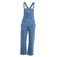thumbnail image 4 of YABCSAZ Mens Denim Bib Overalls Classic Jean Work Pants Adjustable Straps Multi Pocket Utility Coveralls Relaxed Fit Button Front Carpenter Bib Pants for Men Work Farm Outdoor Casual Streetwear, 4 of 6