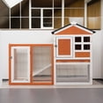 thumbnail image 2 of Pefilos 47" Deluxe Wooden Chicken Coop Hen House, Rabbit Wood Hutch, Indoor Outdoor Bunny Cage with Run, No Leak Tray and UV Panel, Natural, 2 of 11