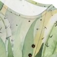 thumbnail image 3 of CLOOCL Crew Neck Blouse Watercolor Cactus Printed Casual Shirt Plus Size Short Sleeve Tops, 3 of 6