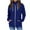 Blue, variant on IROINNID Women's Zip Up Jacket Long Sleeve Solid Color Hoodie Outwear, Casual Open Front Outerwear Blouse Jacket Pockets Blouse S