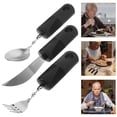 thumbnail image 3 of Miangastore 1 Set of Anti-shaking Tableware Portable Utensil Anti-slip Adaptive Tableware Adult Tableware for Elderly, 3 of 9