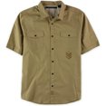 thumbnail image 1 of Sean John - Camisa militar con botones para hombre, color marrón, extragrande, 1 of 1
