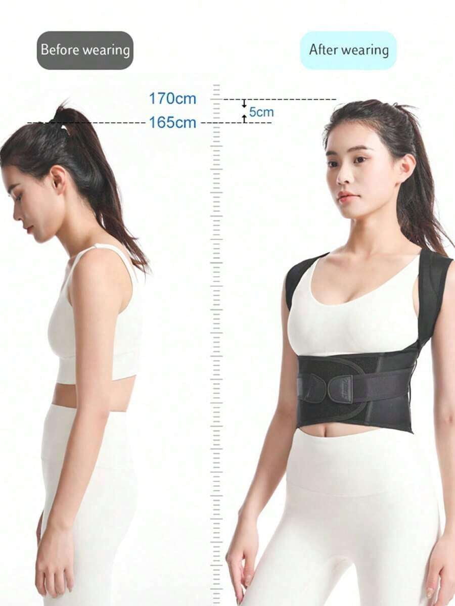 Adjustable Full Back Brace Posture Corrector For Men And Women Shoulder Straightener Back Support Improves Posture Scoliosis Hunchback Spine Corrector Gym Daily Accessory