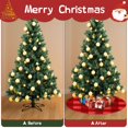 thumbnail image 4 of 30 Inch Christmas Tree Skirt – Velvet Plush Tree Mat, Soft Thickened Polyester with Red Ties, Single-Sided Printing, Available in 30in/36in/48in, Perfect for Holiday Xmas Tree Decoration, 4 of 7