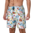 thumbnail image 2 of Uemuo Summer Stamp Pattern Mens Swim Trunks Quick Dry Board Shorts with Mesh Lining, Stretch Beach Shorts Quick Dry No-Chafing Board Shorts-Medium, 2 of 9