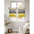thumbnail image 4 of Nautical Anchor Sheer Curtains 45 Inch Length 2 Panels Set, Semi Transparent Voile Rod Pocket Curtains for Living Dining Room Bedroom Drapes Yellow Gray Gradient Wooden Grain, 4 of 6