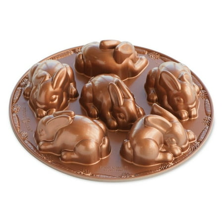 Nordic Ware Baby Bunny Cake Pan, Cast Aluminum, Lifetime Warranty, 4 1/12 Cup Capacity, 12.25