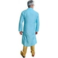 thumbnail image 2 of Bellisimo Fashion Men's Kurta Pajama Set Ethnic Wear Light Blue Large, 2 of 4