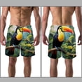 thumbnail image 3 of luoweisi Men's Beach Shorts Quick Dry Swim Trunks with Mesh Lining Toucan XL, 3 of 5