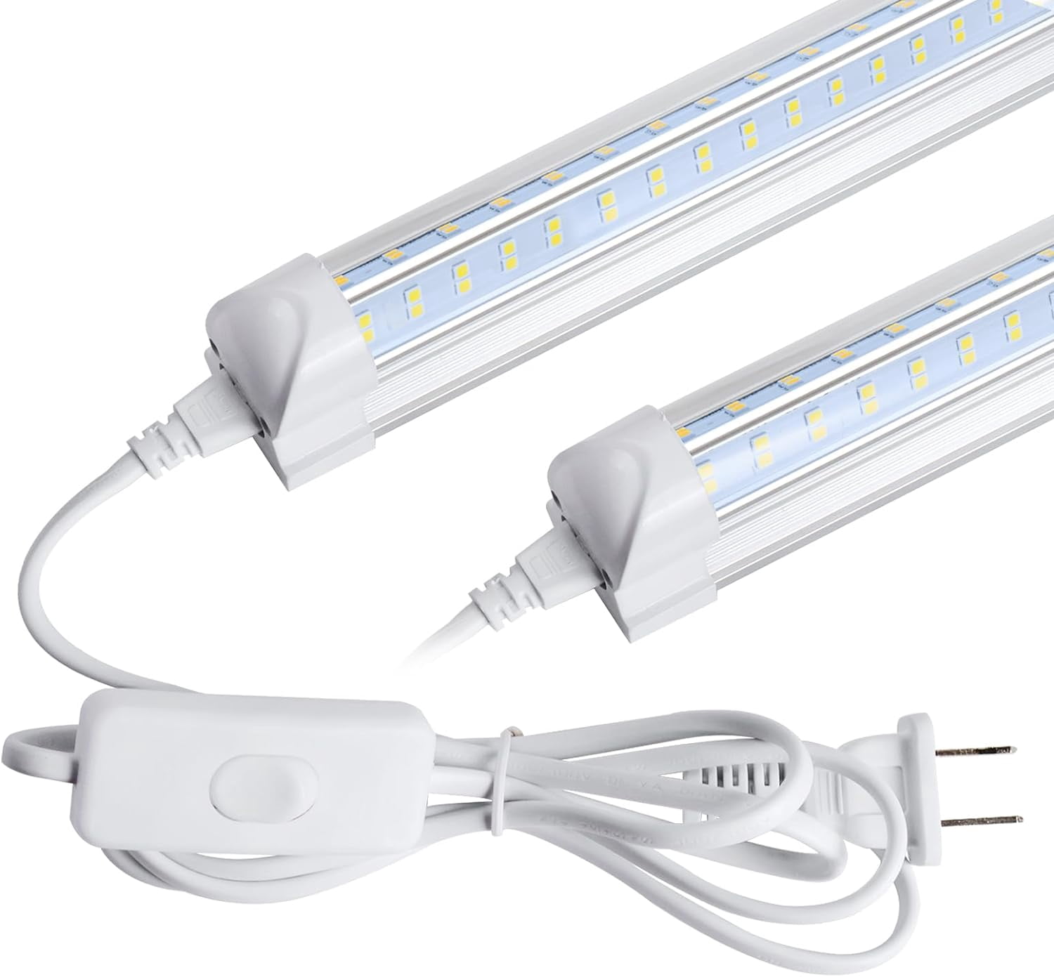 4 PCS,Led Shop Lights,4FT Led Shop Light,75W 6000K 9000LM Clear White,Led Shop Light 4FT 110V Linkable Integrated V-Shape for Shop Garage,Warehouse,Workbench and Workshop Indoor
