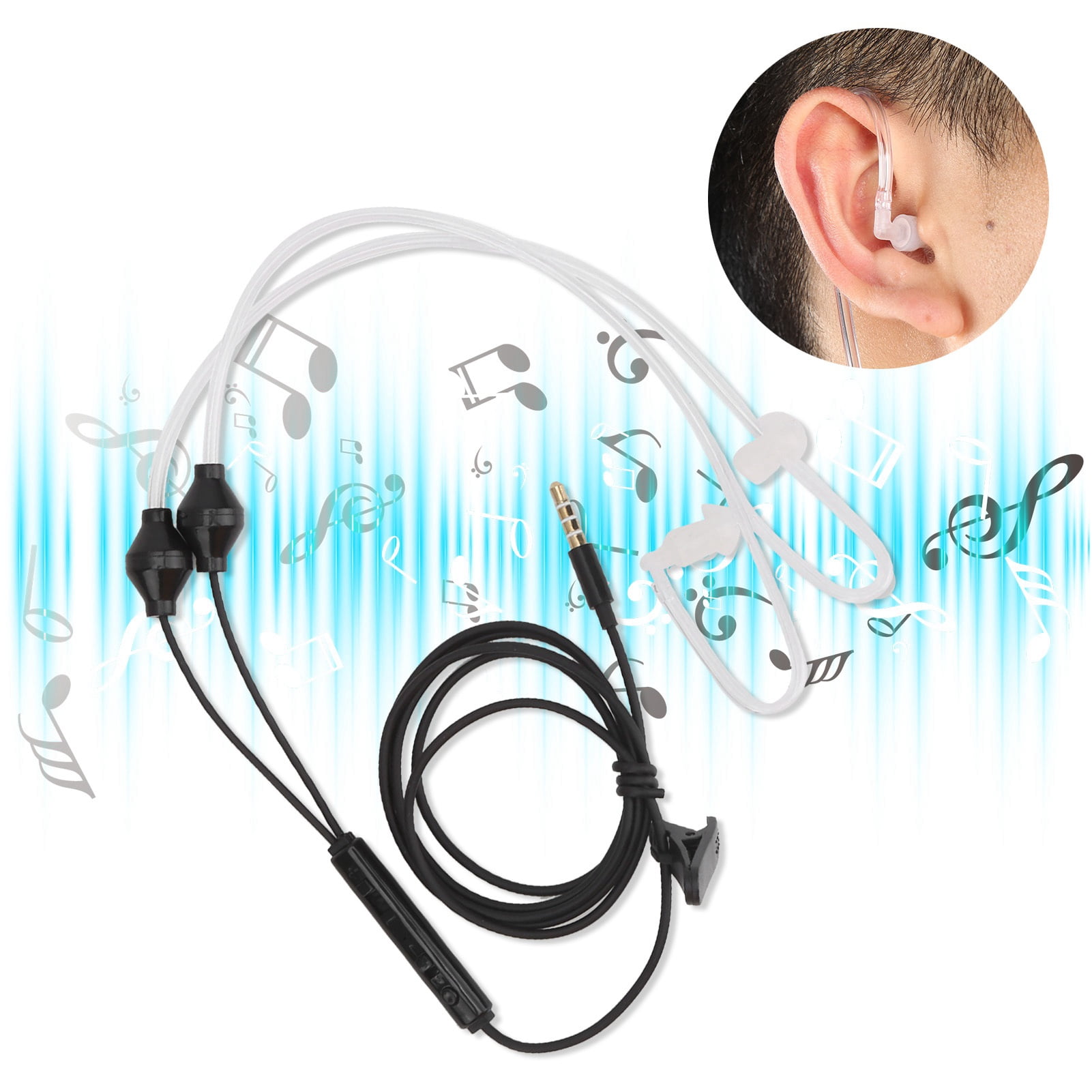 Phone Earbuds, Air Tube Earphone Lightweight Design For White