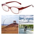 thumbnail image 3 of Lunettes de Sécurité avec Verres Protecteurs Anti-Buée Transparents Enveloppement de Sécurité Résistant aux UV Rouge, 3 of 9
